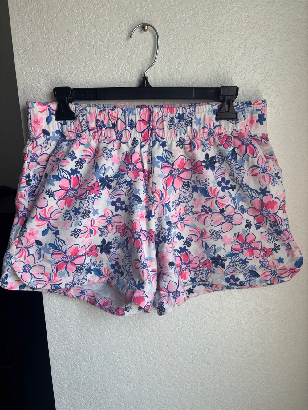 Lilly Pulitzer Pink and Navy Floral Knit Shorts